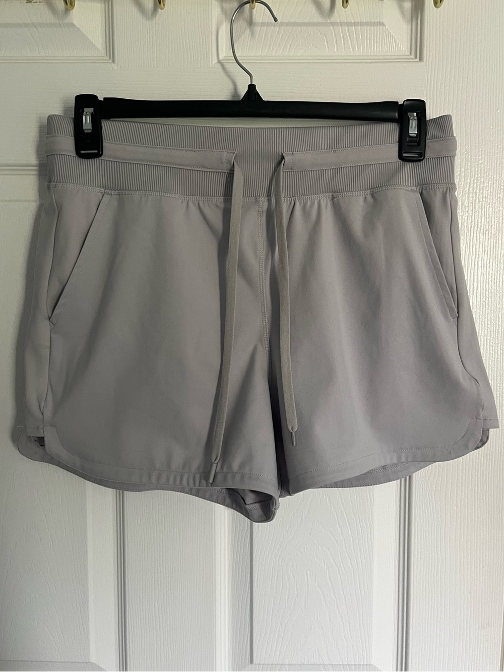 Yogalicious Light Gray Athletic Drawstring Shorts